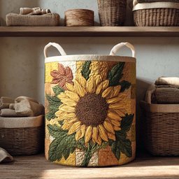 Harvest Sun Quilted Laundry Basket Winter Merch Essentials