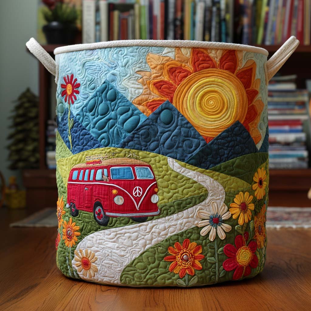 Peaceful Ride Quilted Laundry Basket Perfect Gift For Apartment Living
