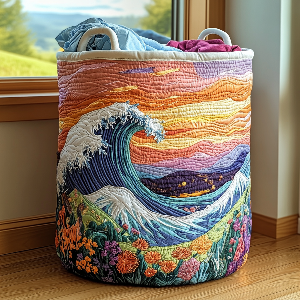 Ocean Drift Quilted Laundry Basket Fall Merch Pick