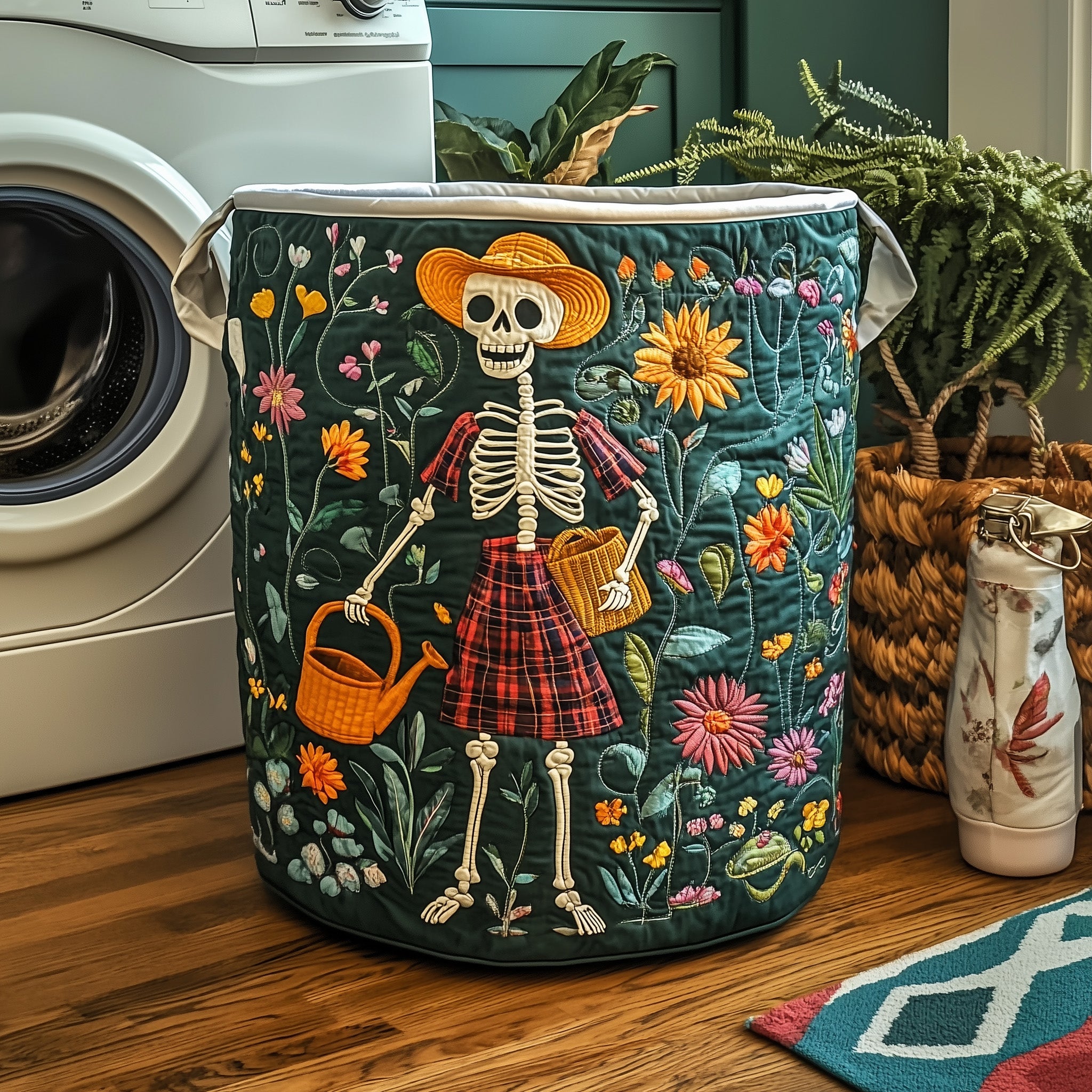Skeleton Quilted Laundry Basket Great Idea For New Home