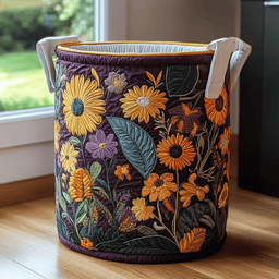 Sunny Bloom Quilted Laundry Basket Merch For Her
