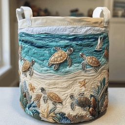 Turtle Coast Quilted Laundry Basket Back To School Merch