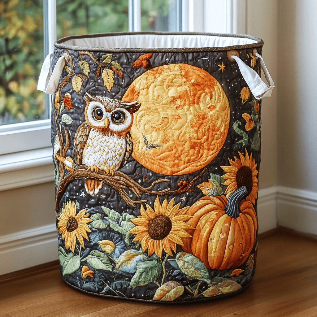 Rustic Owl Quilted Laundry Basket Top Choice For Housewarming