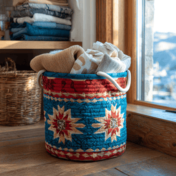 Morning Star Quilted Laundry Basket Valentine�s Day Merch Gift