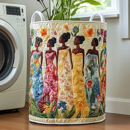 Melanin Queen Quilted Laundry Basket Top Choice For Housewarming