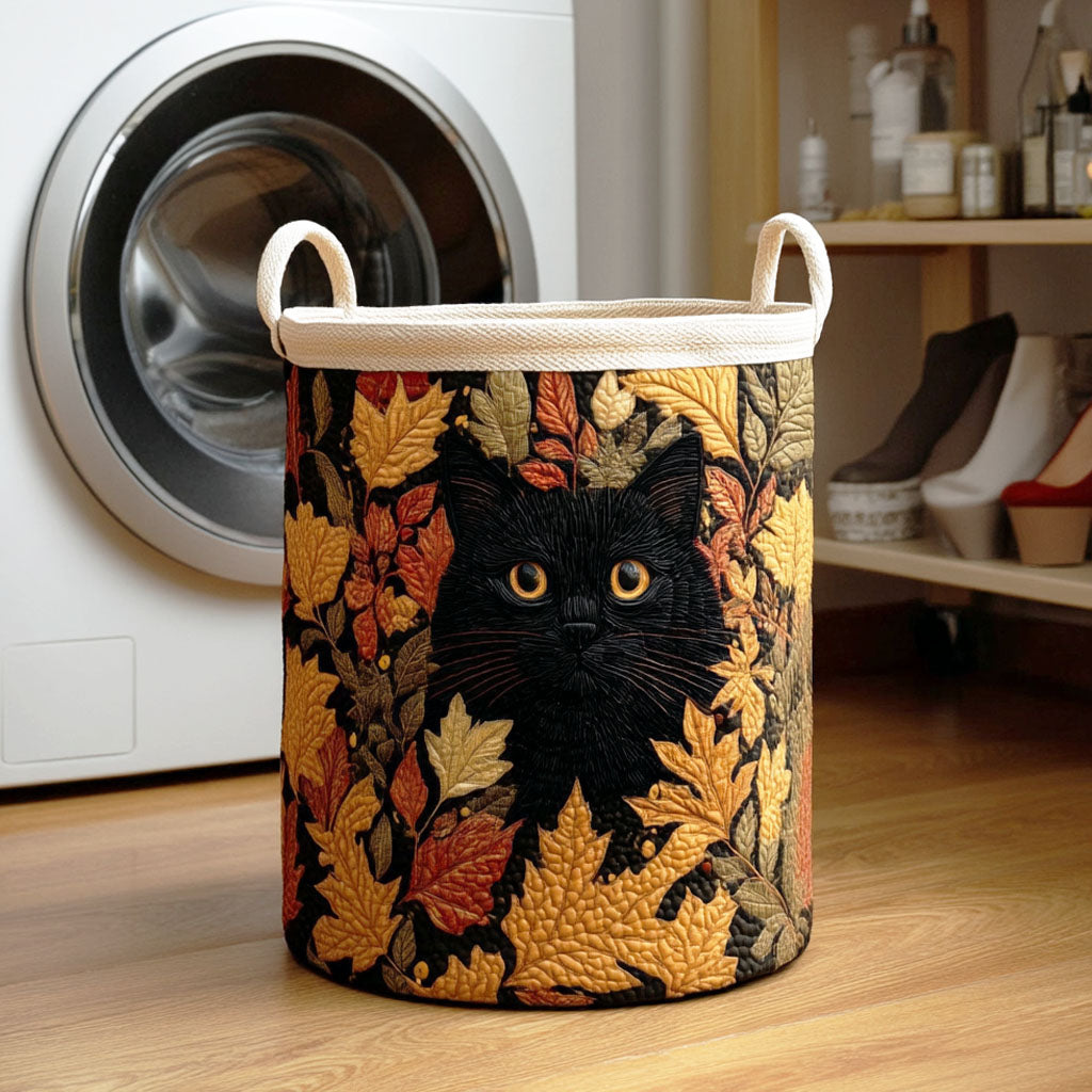 Maple Shadow Quilted Laundry Basket Merch For Home And Bedroom