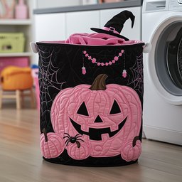 Pumpkin Halloween Quilted Laundry Basket Valentine�s Day Merch Gift