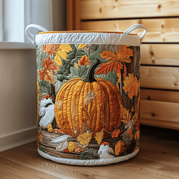Pumpkin Meadow Quilted Laundry Basket Mother�s Day Merch Gift