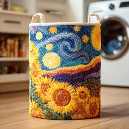 Petal View Quilted Laundry Basket Merch For Cozy Nights