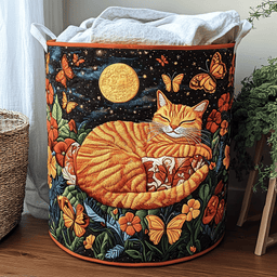 Snug Cat Quilted Laundry Basket Top Choice For Housewarming