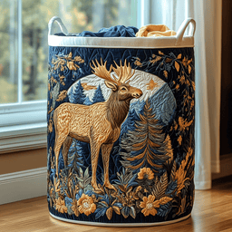 Moose Haven Quilted Laundry Basket Merch For Him