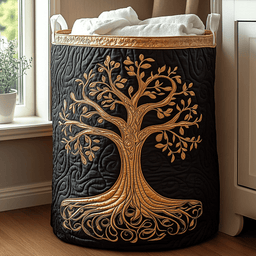 Golden Roots Quilted Laundry Basket Winter Merch Essentials