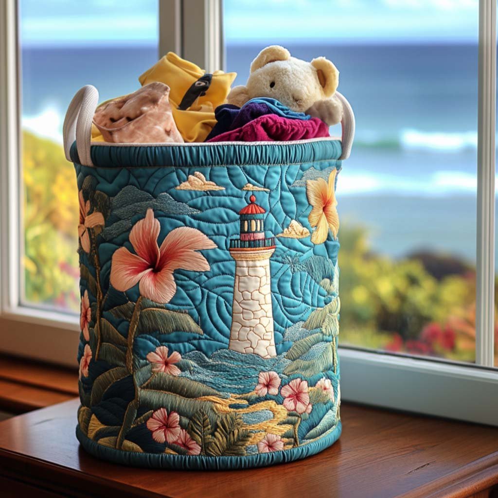 Peaceful Light Watch Quilted Laundry Basket Fall Merch Pick