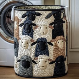 Sheep Quilted Laundry Basket Back To School Merch