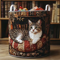 Playful Paws Library Quilted Laundry Basket Thoughtful Housewarming Gift