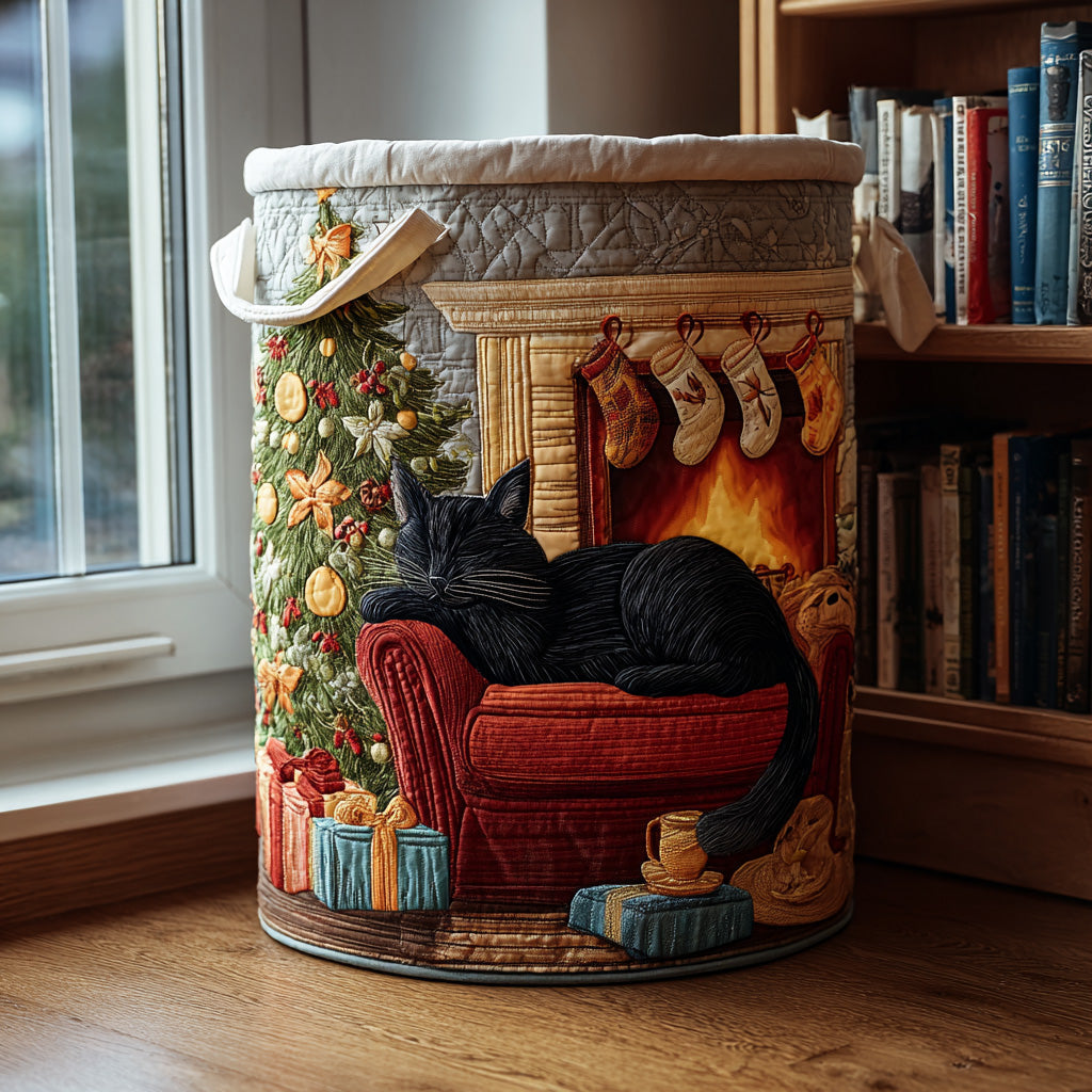 Yuletide Rest Quilted Laundry Basket Everyday Merch Choice