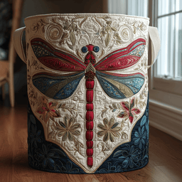 Golden Dragonfly Quilted Laundry Basket Holiday Merch Gift