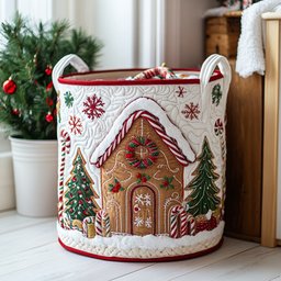 Winter Lodge Quilted Laundry Basket Merch For Kids