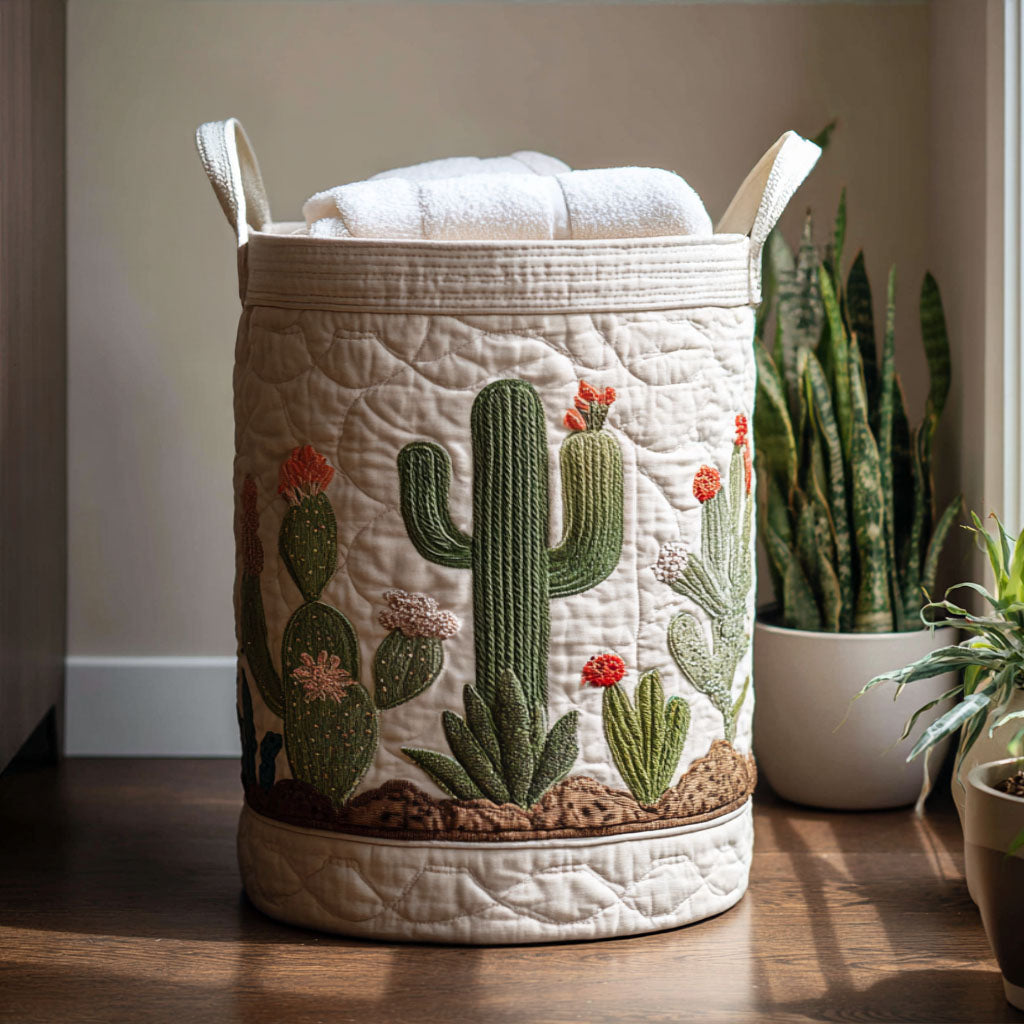 Green Spines Quilted Laundry Basket Mother�s Day Merch Gift