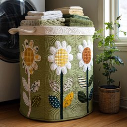 Petal Patch Parade Quilted Laundry Basket Perfect Gift For Apartment Living