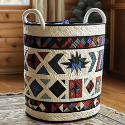 Tribal Peaks Quilted Laundry Basket New Year Merch Gift
