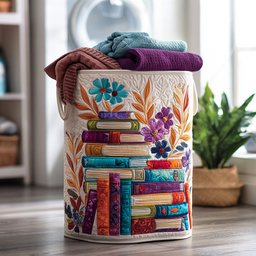 Storytime Stash Quilted Laundry Basket Unique Gift For Laundry Lovers