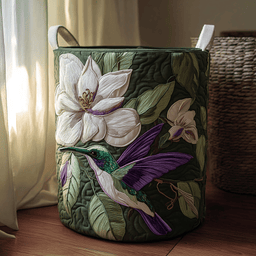 Hummingbird Grace Quilted Laundry Basket Great Stocking Stuffer