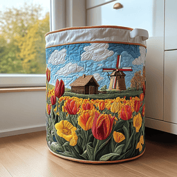Windmill Dream Quilted Laundry Basket Gift Idea For Busy Families