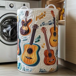 Guitar Band Quilted Laundry Basket Christmas Merch Gift