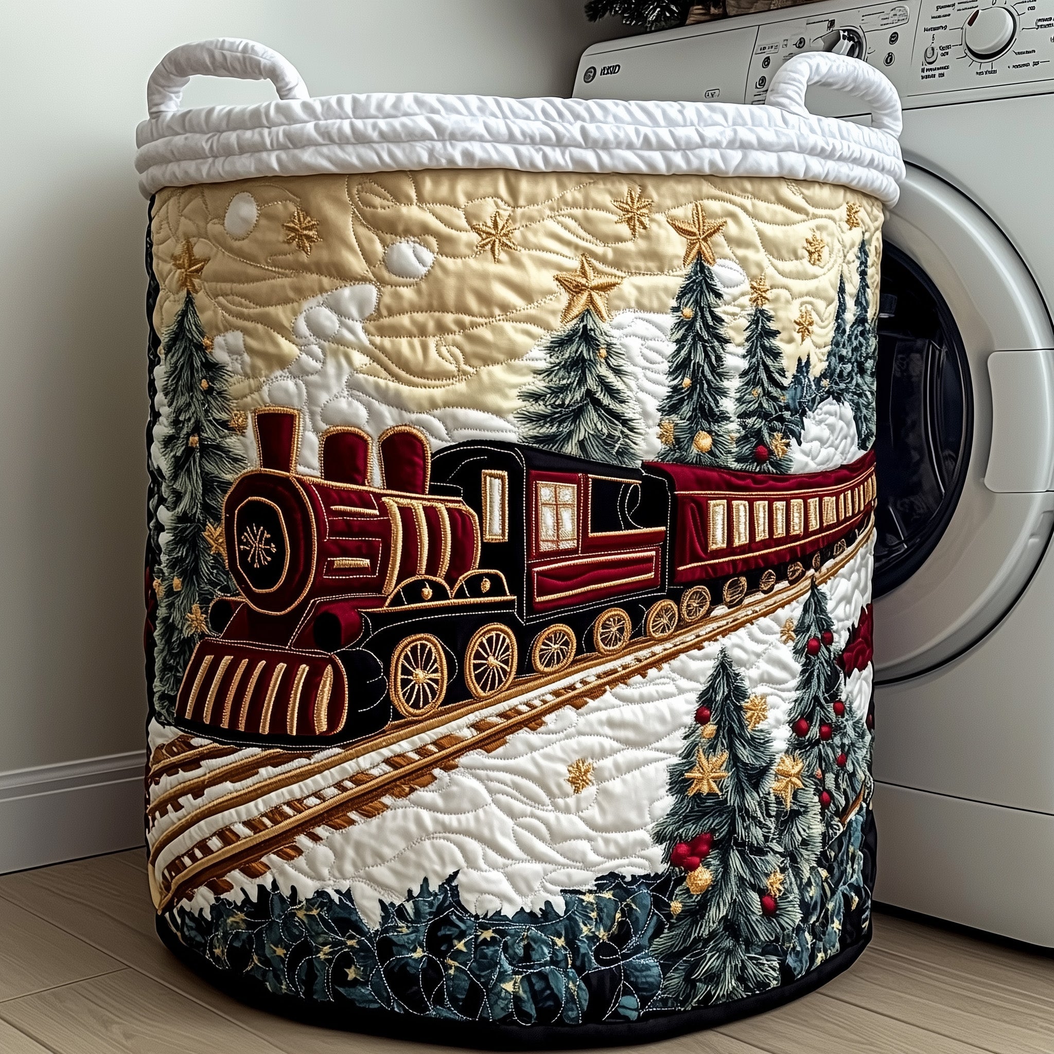 Holiday Express Quilted Laundry Basket Father�s Day Merch Gift