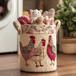 Hen Party Quilted Laundry Basket Gift Idea For Busy Families