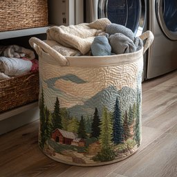 Oak Woodland Quilted Laundry Basket Father�s Day Merch Gift