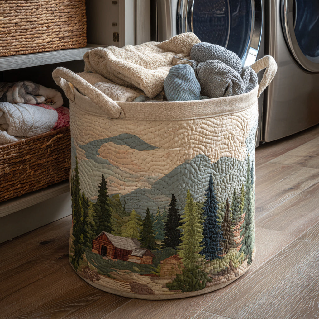 Oak Woodland Quilted Laundry Basket Father�s Day Merch Gift