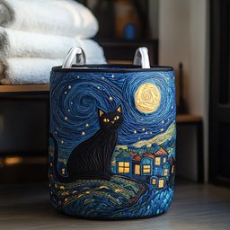 Starry Paws Quilted Laundry Basket Merch For Her