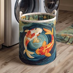 Harmony Swirl Koi Quilted Laundry Basket Mother�s Day Merch Gift