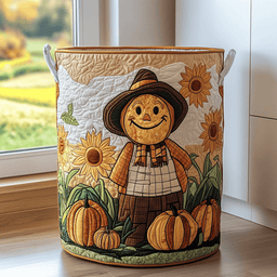 Happy Scarecrow Quilted Laundry Basket Must-Have Home Essential