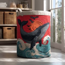Rising Whale Quilted Laundry Basket Must-Have Laundry Essential