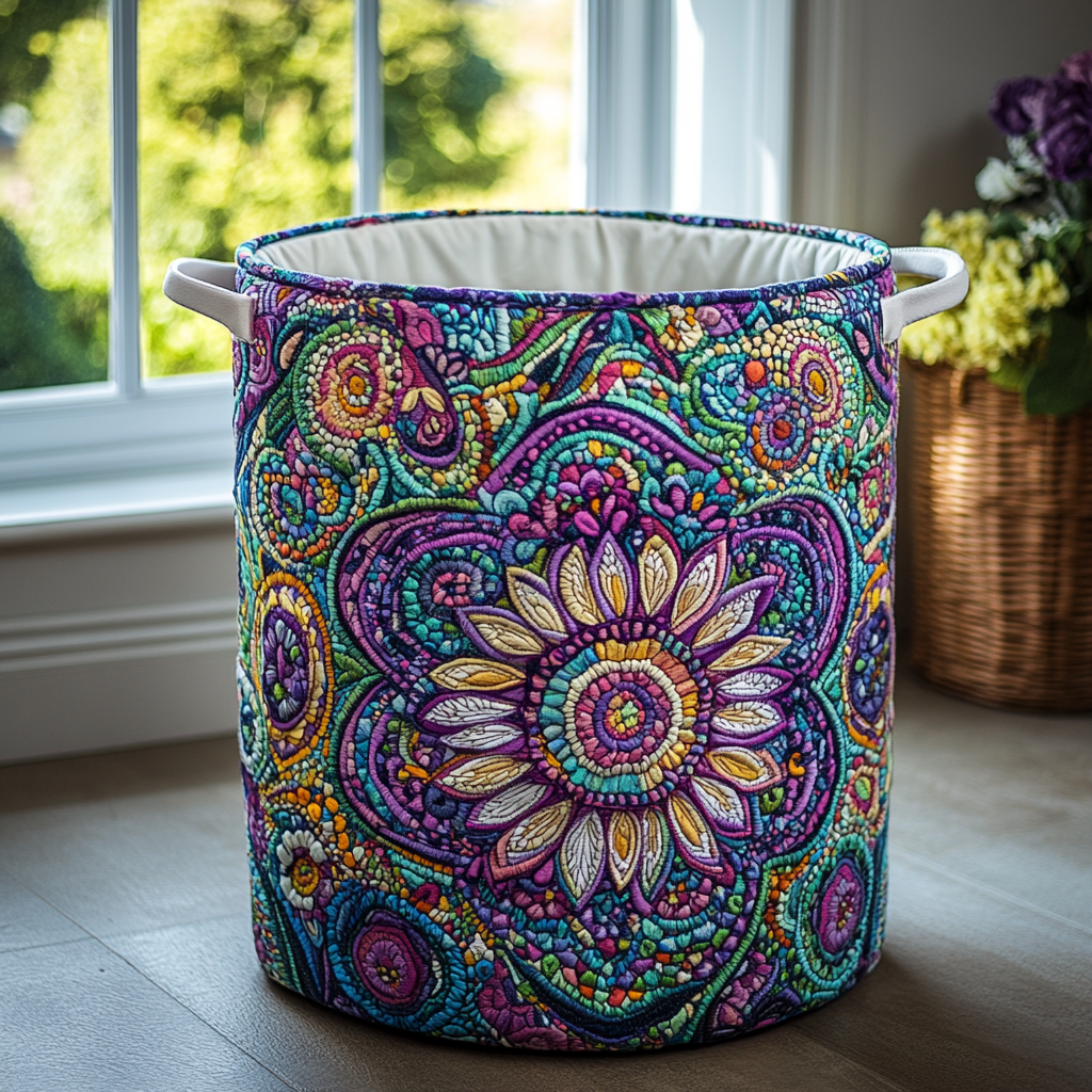 Floral Echo Quilted Laundry Basket Winter Merch Essentials