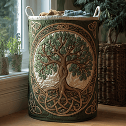 Nature Roots Quilted Laundry Basket Spring Merch Pick