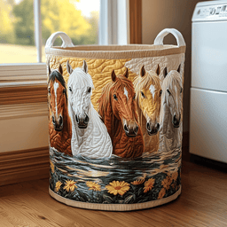 Horse Blossom Quilted Laundry Basket Graduation Merch Gift