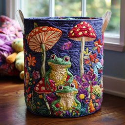 Forest Frogs Quilted Laundry Basket Holiday Gift For Laundry Lovers