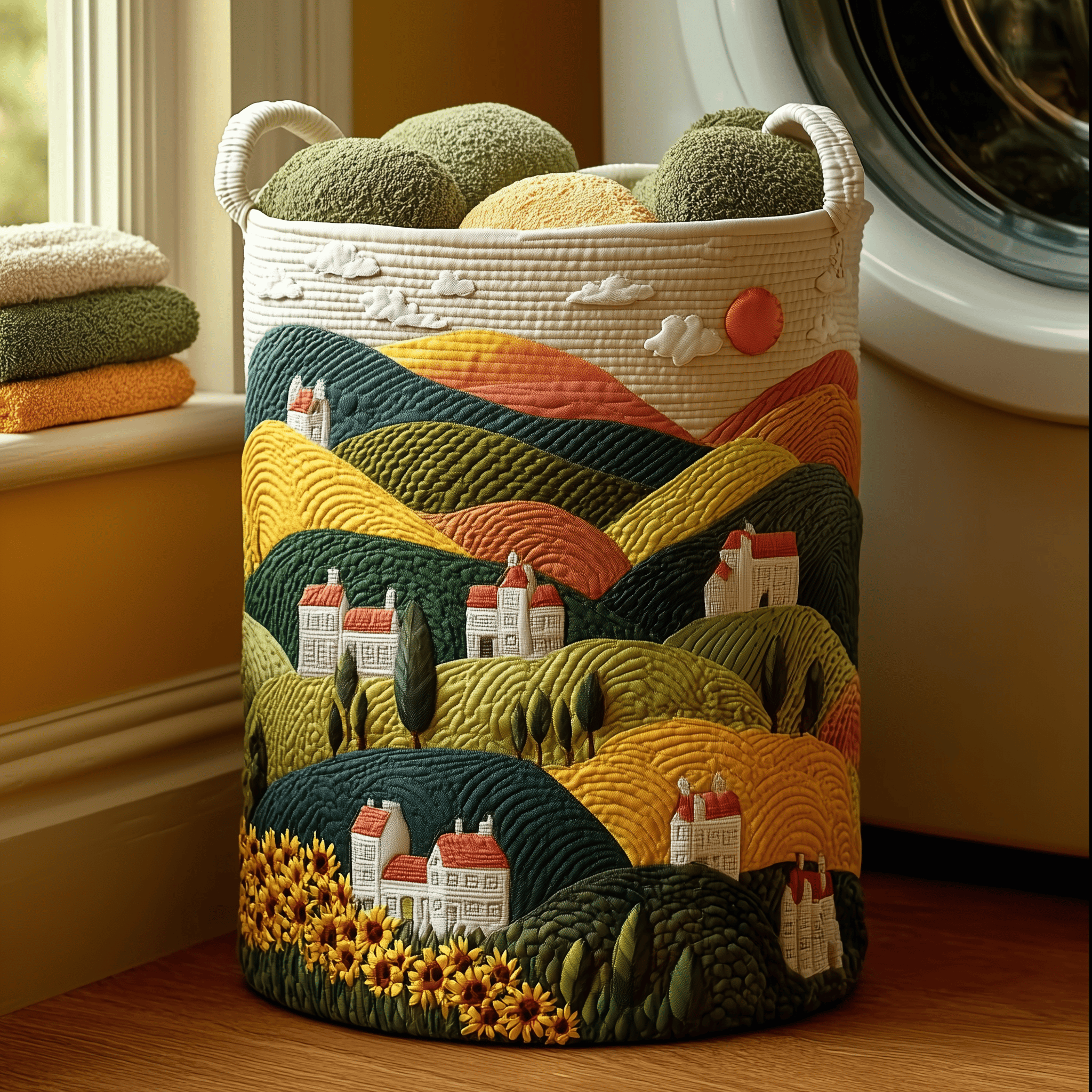 Village Glow Quilted Laundry Basket Merch For Him