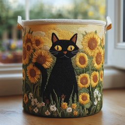 Sunflower Gaze Quilted Laundry Basket Must-Have Home Essential