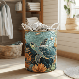 Turtle Bay Quilted Laundry Basket Merch For Family