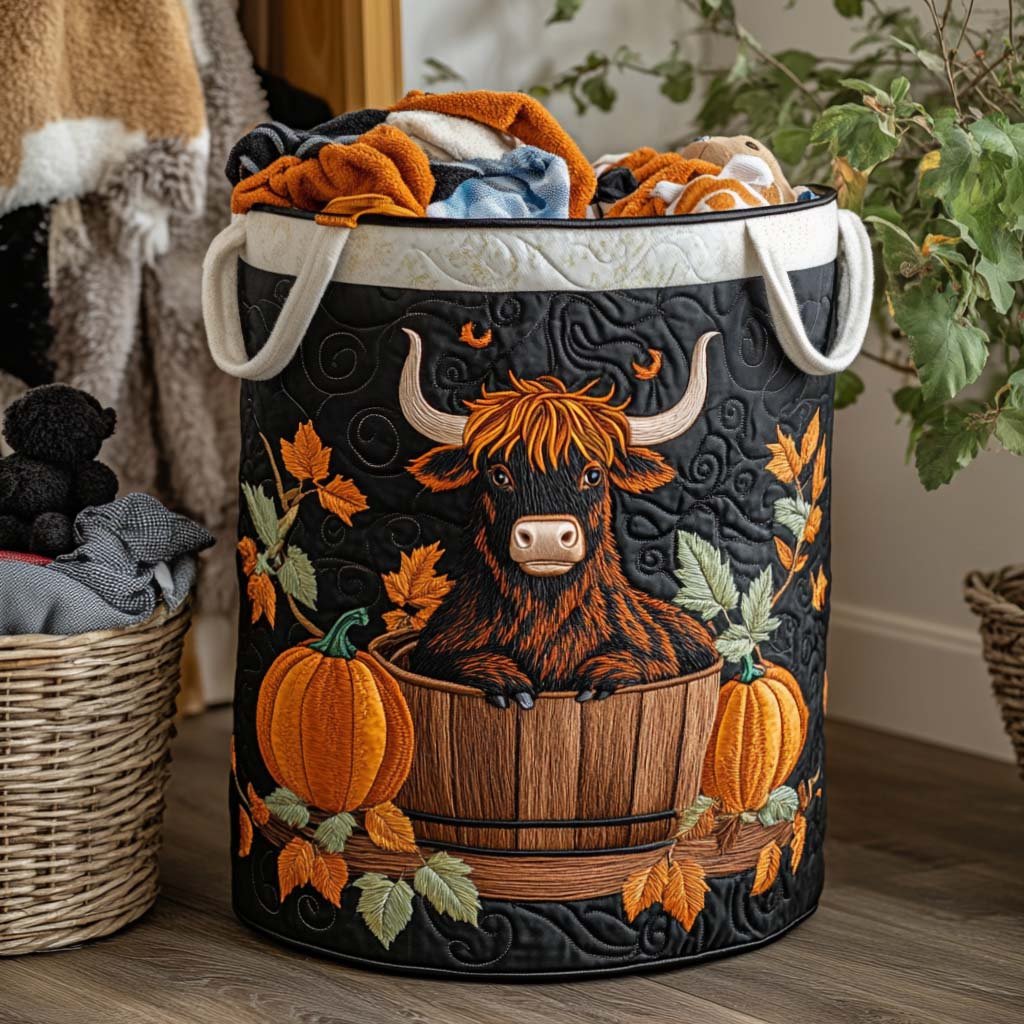 Gentle Grazer Quilted Laundry Basket Merch For Home And Bedroom
