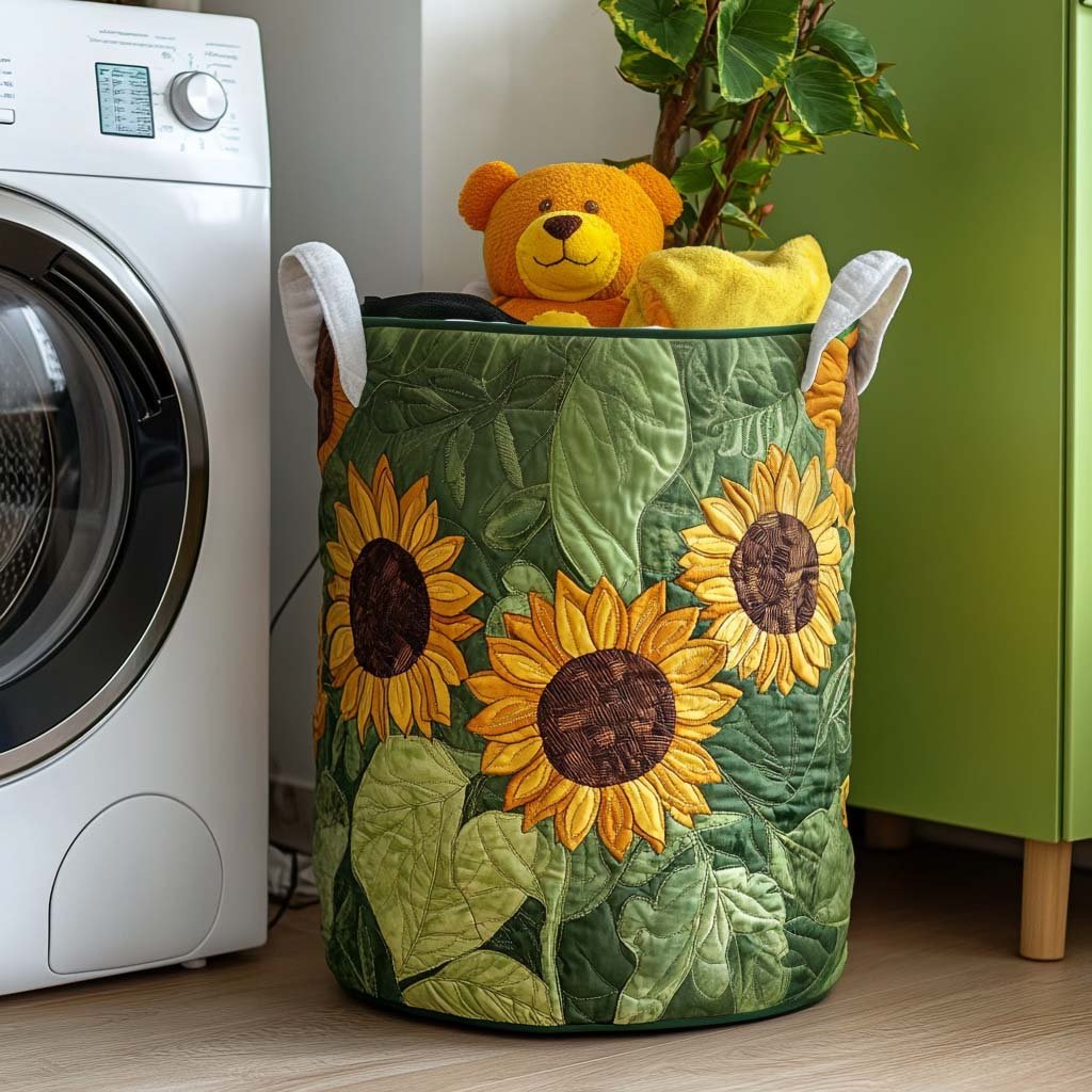 Smiling Sun Days Quilted Laundry Basket Perfect Gift For Apartment Living