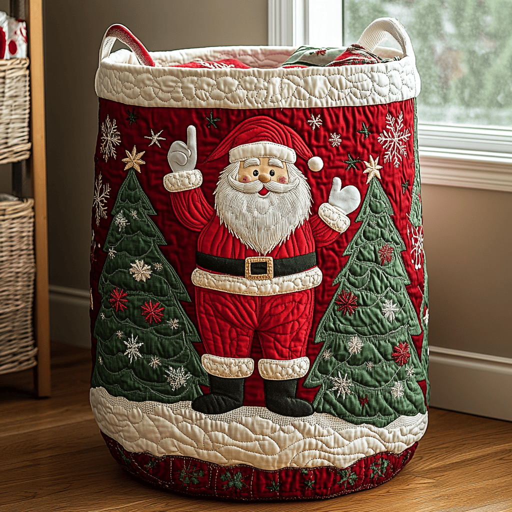 Winter Wonder Quilted Laundry Basket Valentine�s Day Merch Gift