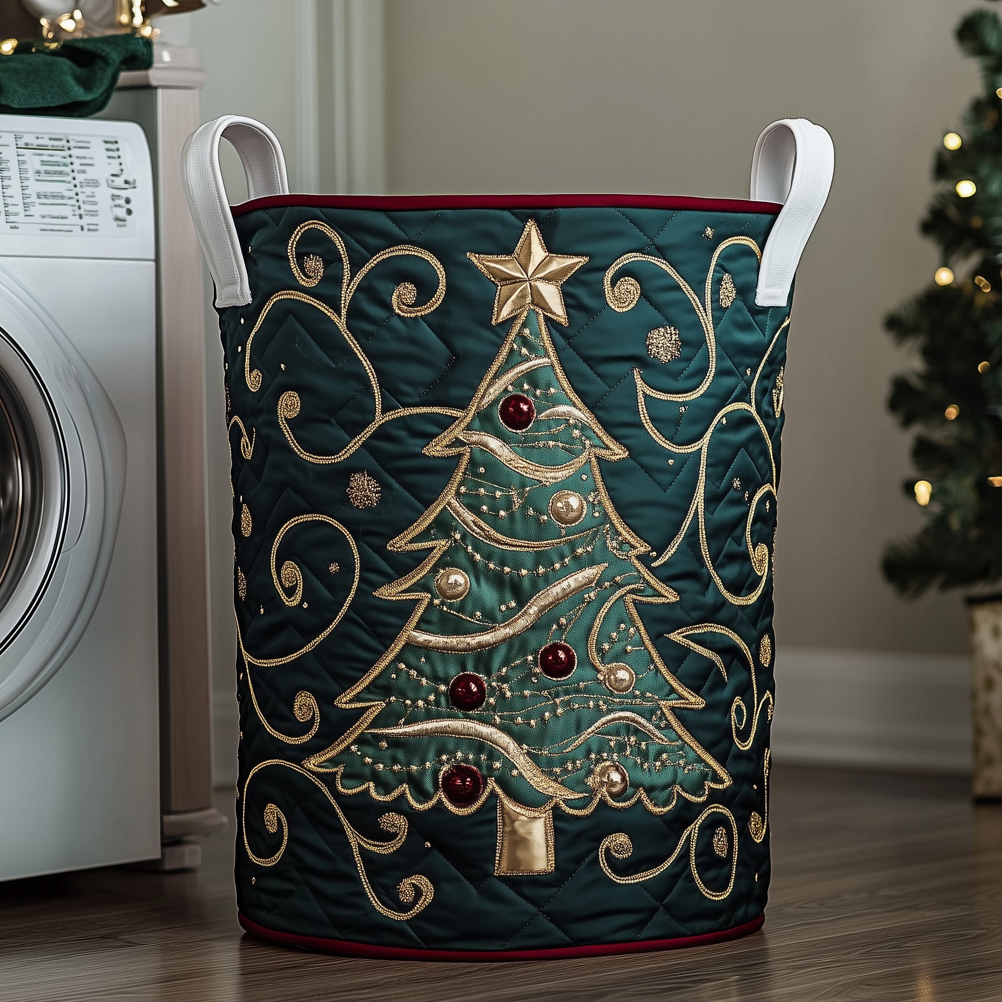 Jolly Pine Quilted Laundry Basket Anniversary Merch Gift