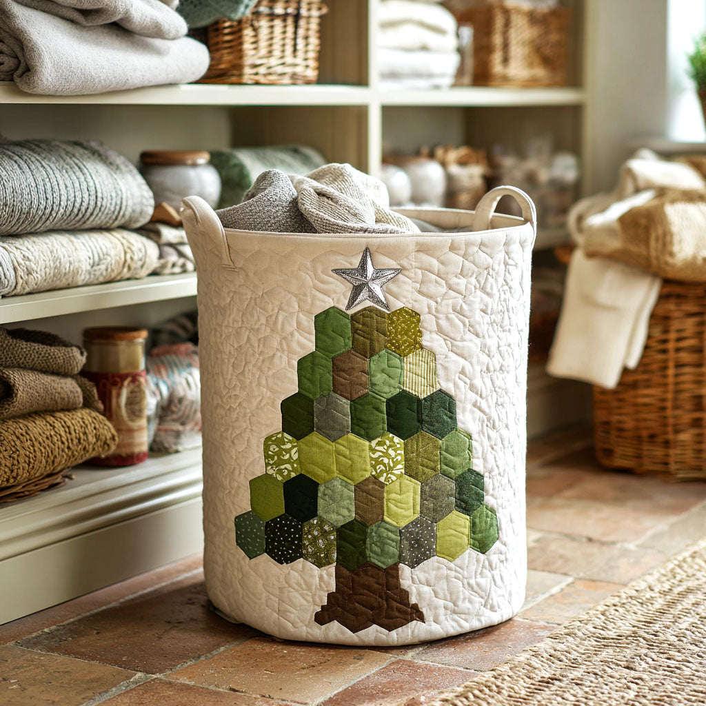 Patch Pine Quilted Laundry Basket Ideal Gift For Mom