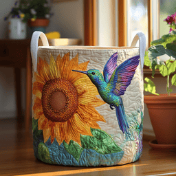 Hummingbird Radiance Quilted Laundry Basket Ideal Gift For Mom